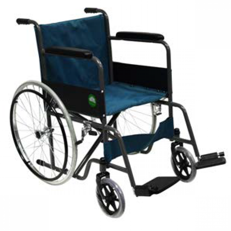 SILLA DE RUEDAS 18"  GRIS FIJA/FIJA ALUMINIO SOLIDA (CAJUELA)